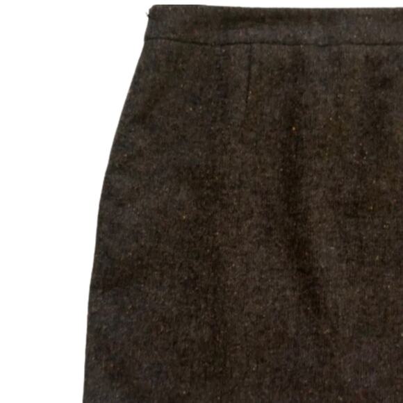 Ann Taylor Loft Skirt Brown Floral Rosette Detail Wool Blend Mini Size 10P NEW - Picture 5 of 11